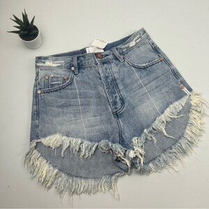 NWT One teaspoon Outlaws Frayed Distressed denim shorts